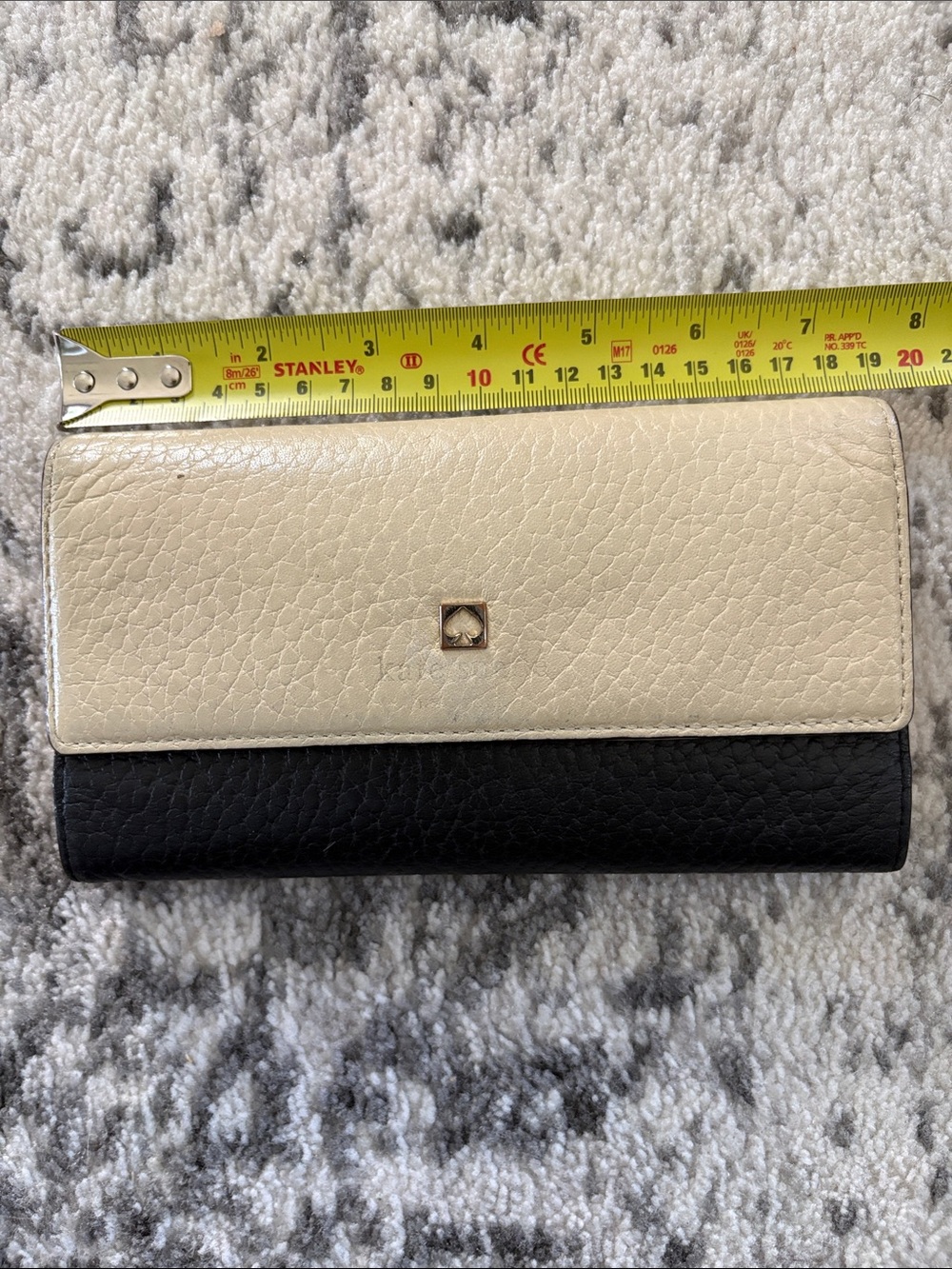 kate spade Two-Tone Cream and Black Leather Wallet